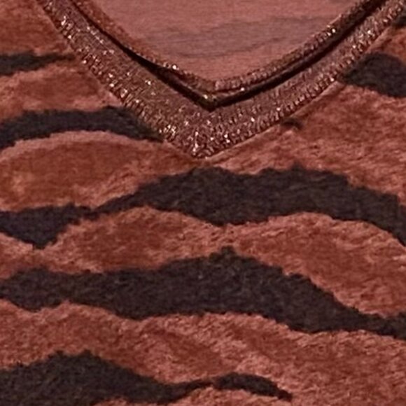 Democracy, rust & brown, animal print tunic w/long sleeves, size XL - Picture 4 of 10